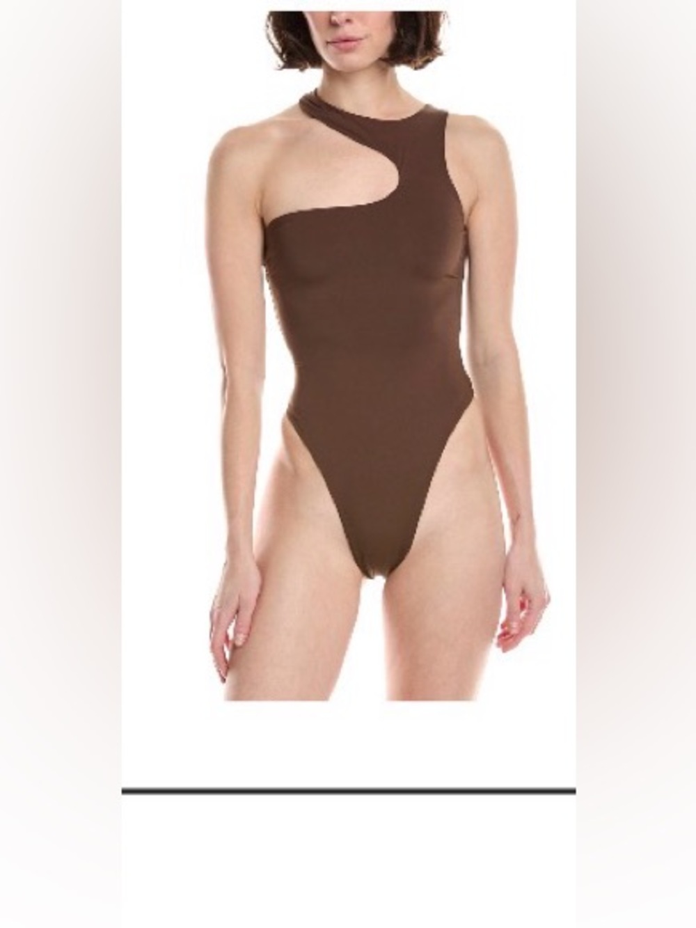 Riot Swim One-Shoulder Chocolate Brown Swimsuit